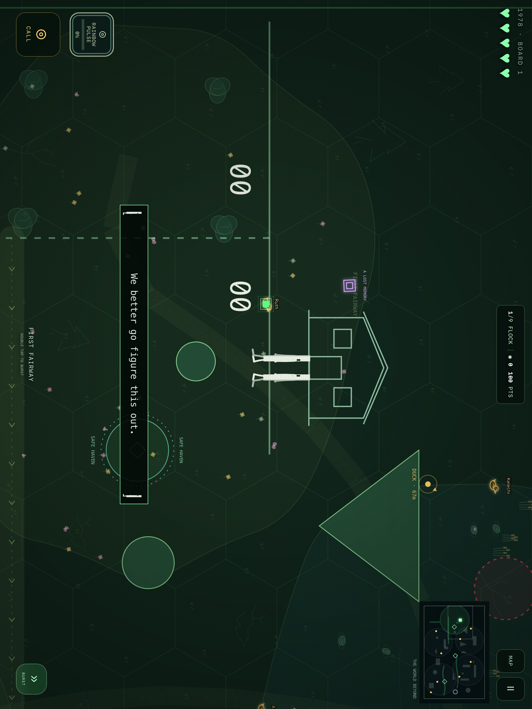Henry's glowing arcade world with walking paddles and named ducks