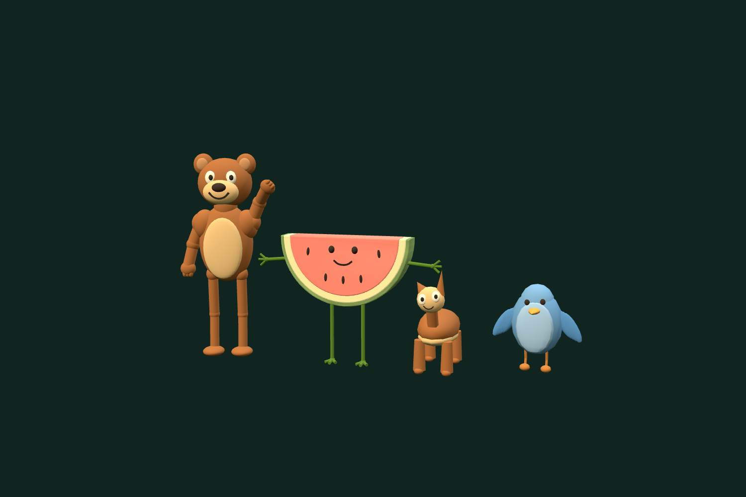 TriTown's actual playful game characters